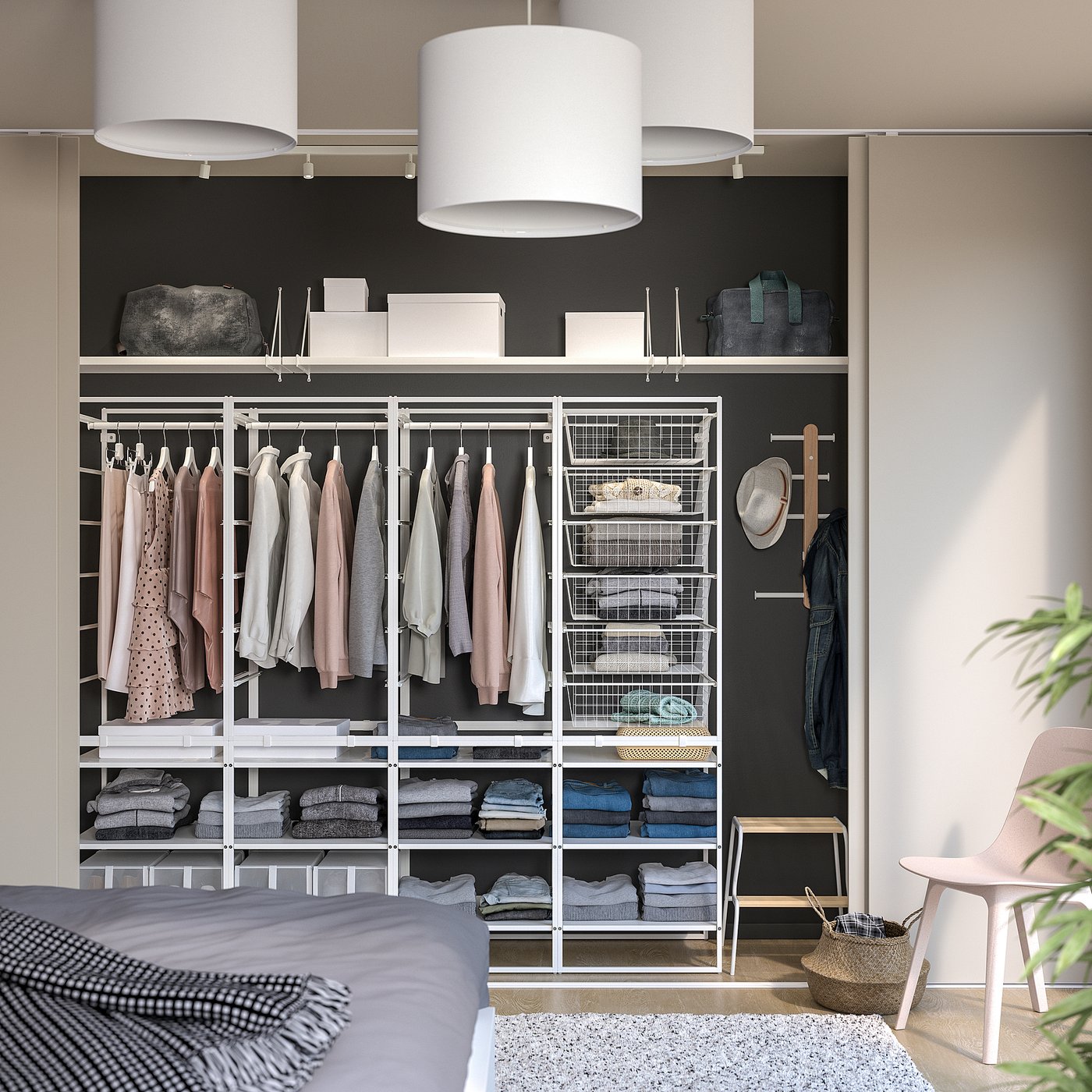 JONAXEL wardrobe combination, white, 198x51x173 cm - IKEA Estonia