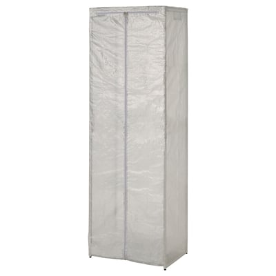 A JOSTEIN storage cover, white, rectangular, with zip and hook-loop fasteners.
