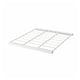 A white, rectangular, powder-coated steel JOSTEIN shelf. It has a grid design and is suitable for indoor and outdoor use.