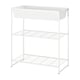 A JOSTEIN white metal storage unit with two shelves, ideal for indoor and outdoor use.