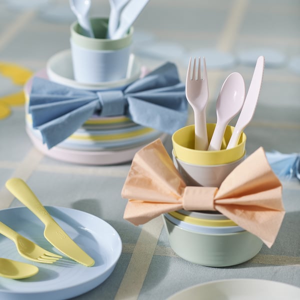 KALAS kids cutlery set - soft colours, easy grip.