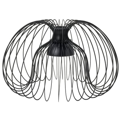 A black KALLFRONT pendant lamp with a wireframe design.