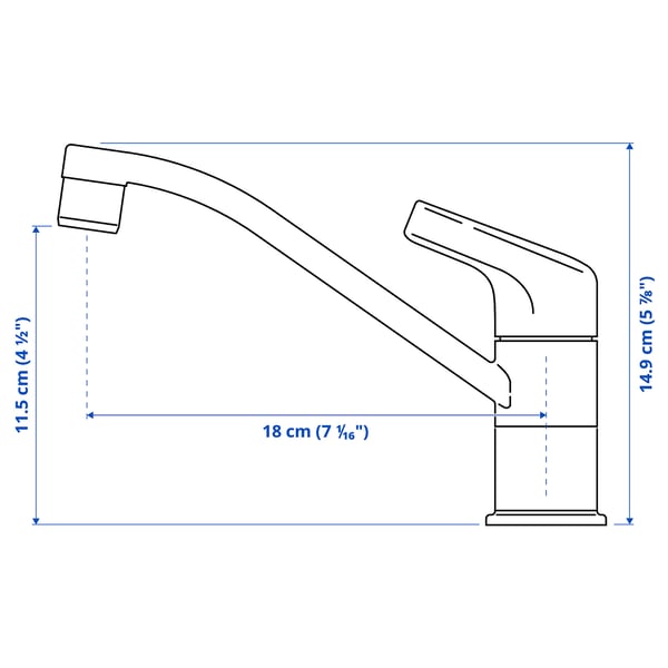 Illustration with measurements for the product: KALLSJÖN.
