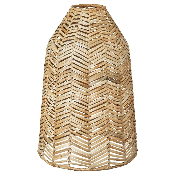 KAPPELAND lamp shade, natural rattan, conical shape with herringbone design, handmade and unique.