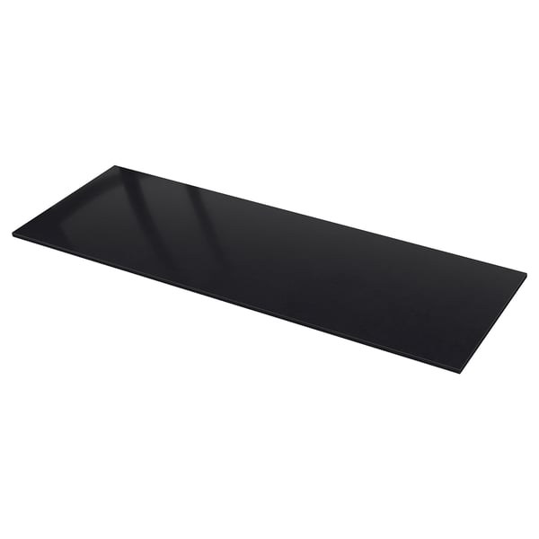 A KASKER black quartz worktop. Its sleek, rectangular, and has a smooth, polished surface.
