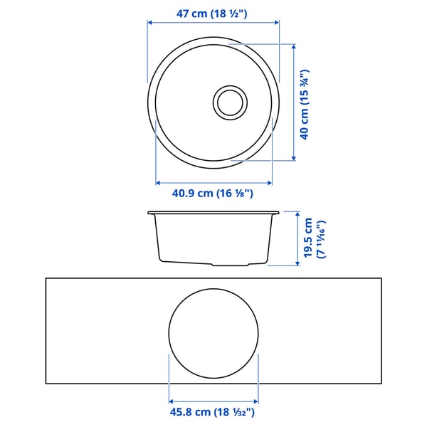 Illustration with measurements for the product: KILSVIKEN.