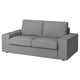 KIVIK grey sofa; modern design, low armrests, comfortable, upholstered in recycled polyester.