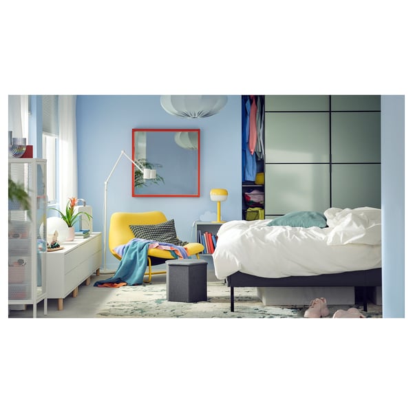 KJUGE Pouffe with storage, Knisa dark grey