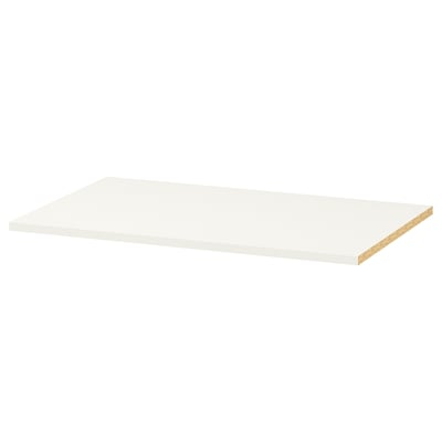 A KLEPPSTAD white shelf made of particleboard. Its rectangular with smooth edges, designed for storage.