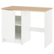 KNOXHULT white kitchen base unit with oak top, open storage, and durable melamine finish.