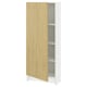 KNOXHULT tall white cabinet with oak door, 3 shelves, particleboard & melamine.