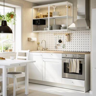 KNOXHULT Kitchen, white frame, 180x61x220 cm