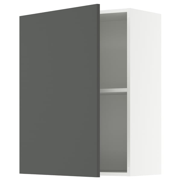 KNOXHULT grey kitchen wall cabinet, rectangular, modern, with dark grey front.