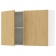 KNOXHULT wall cabinet, oak effect, light wood, adjustable shelf, scratch-resistant, flat rectangle shape with doors.