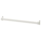 KOMPLEMENT white clothes rail; sleek, cylindrical bar with end caps, made of steel with epoxy finish.