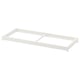 A white KOMPLEMENT clothes rail made of epoxy powder-coated steel and fibreboard, designed for shallow wardrobe frames.