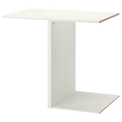 KOMPLEMENT white wardrobe divider, u-shaped, particleboard, customizable storage.