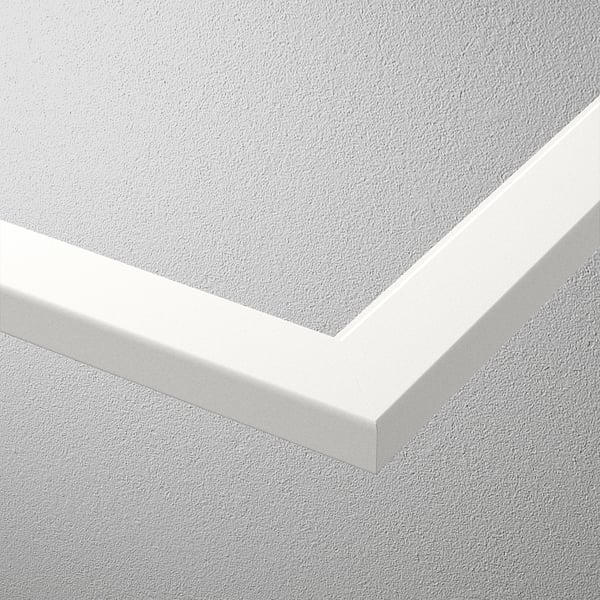 A corner of a white, modern glass shelf, highlighting its sleek design and sturdy frame; ideal for organised storage.