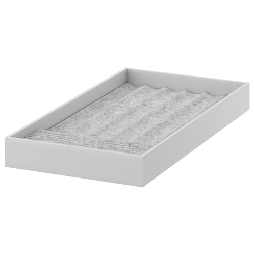 KOMPLEMENT jewellery tray, white, felt-lined compartments, rectangular shape, organised design.