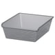 A KOMPLEMENT mesh storage basket, grey, made of steel with a powder coating. Its rectangular and designed for organising clothes and accessories.