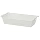 A white KOMPLEMENT mesh storage basket, rectangular, with handles on both sides, ideal for organising and air circulation.