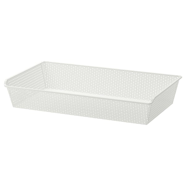 KOMPLEMENT white mesh storage basket, rectangular, steel.