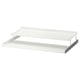 White KOMPLEMENT metal shoe shelf with two tiers and pull-out design.