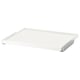 White KOMPLEMENT pull-out tray, rectangular, sleek design, metallic edges, ideal for wardrobe storage.