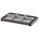 KOMPLEMENT gray organizer tray with divider, fiberboard, soft-close drawer.