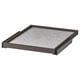 A gray KOMPLEMENT pull-out tray with a felt drawer mat for organizing items.