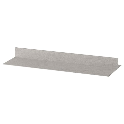 An IKEA KOMPLEMENT felt shoe rack insert in greyish colour, rectangular shape, with a smooth design.