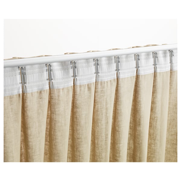 Curtain pleating tape with hooks for neat folds.