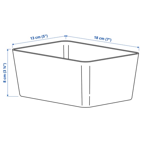 KUGGIS Box, light grey, 13x18x8 cm