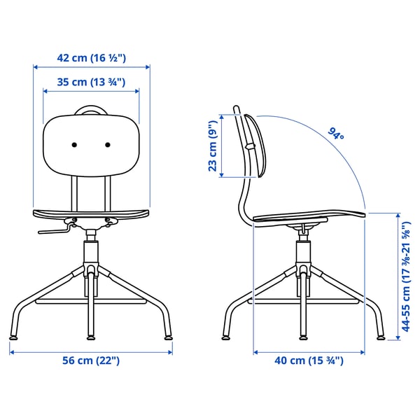 Illustration with measurements for the product: KULLABERG.