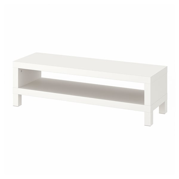 White LACK tv stand, rectangular, minimalist design.