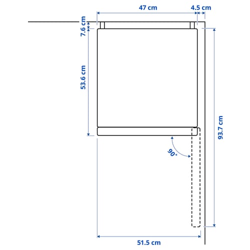Illustration with measurements for the product: LAGAN.
