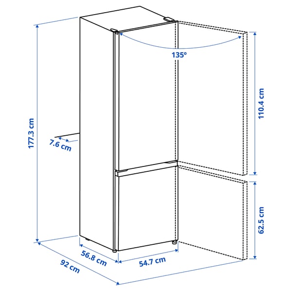 Illustration with measurements for the product: LAGAN.