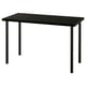 LAGKAPTEN: black rectangular desktop table, four steel legs.