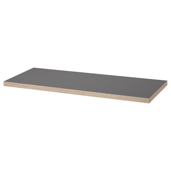 LAGKAPTEN / ADILS Desk, grey/wood effect black, 120x60 cm