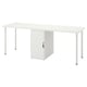 LAGKAPTEN white desk, rectangular, simple design, metal legs, storage cabinet.