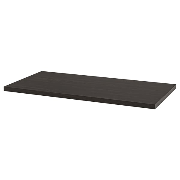 Black LAGKAPTEN table top, rectangular, sleek design, made with recycled materials.