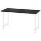 LAGKAPTEN desk in black with white metal legs.