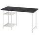 Modern black desk with white metal frame