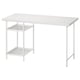 LAGKAPTEN: white metal table with mesh shelves, rectangular, modern minimalist design for workspace efficiency.