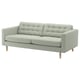 Light green LANDSKRONA sofa, modern, tufted back, wooden legs.