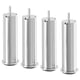 Four chrome steel sofa legs, cylindrical, stylish, modern design.