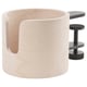 LÅNESPELARE desk mug holder, light wood, black clamp, cylindrical shape.