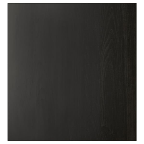 LAPPVIKEN black-brown door with wood-like texture. Modern sleek design, particleboard core, and plastic edging.