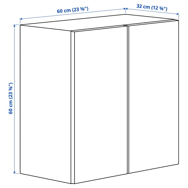 LASTARE Wall mounted frame with doors, white, 60x32x60 cm