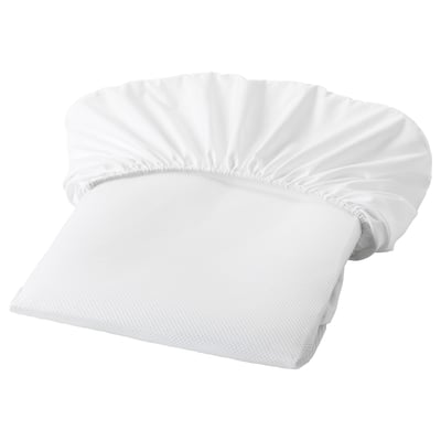LENAST white mattress protector, rectangular, fitted sheet design.